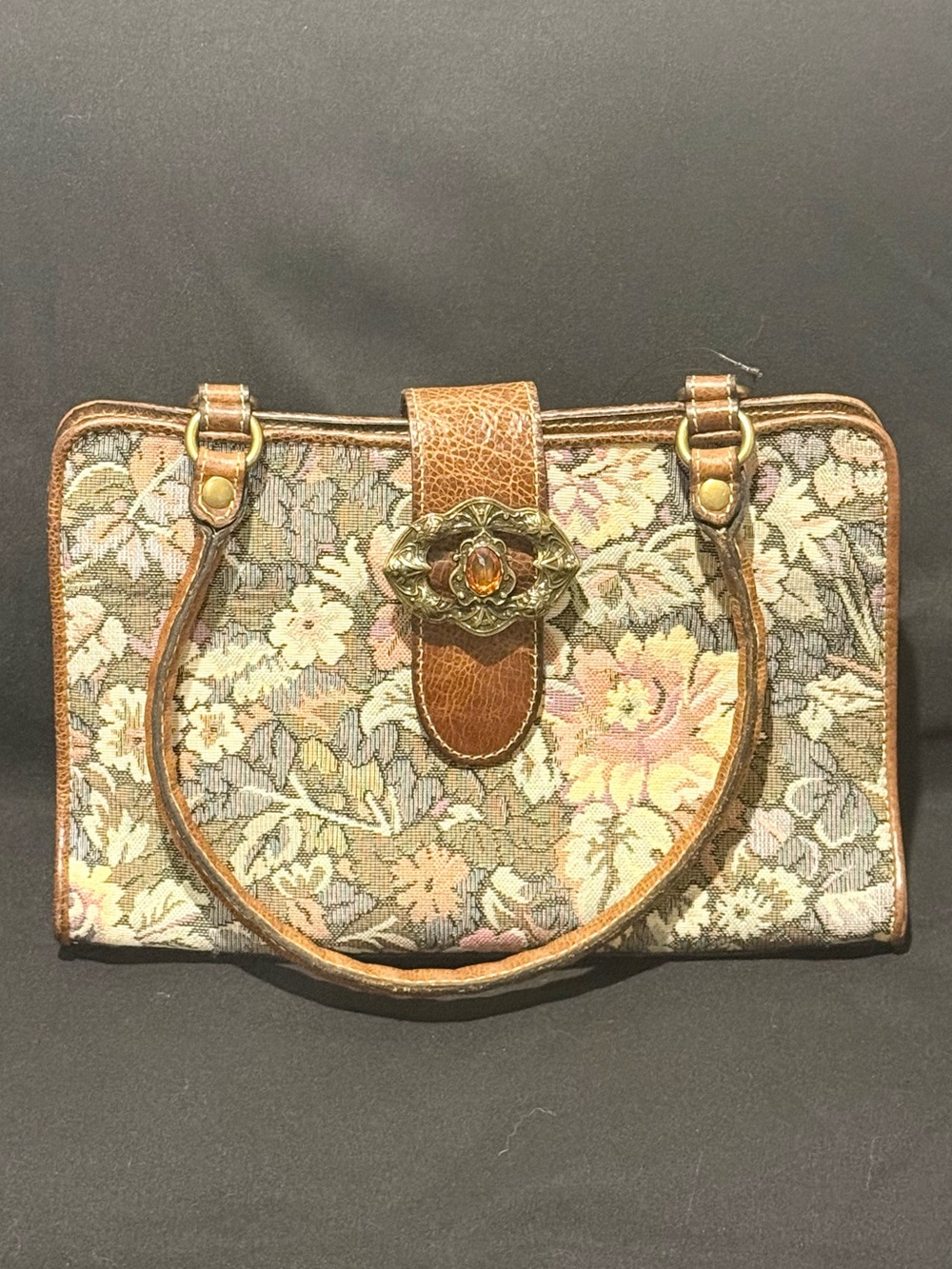 Patricia Nash Floral Tapestry Leather Purse